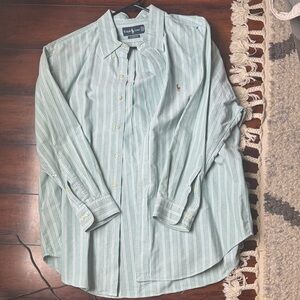 Polo by Ralph Lauren Mint Striped Casual Shirt